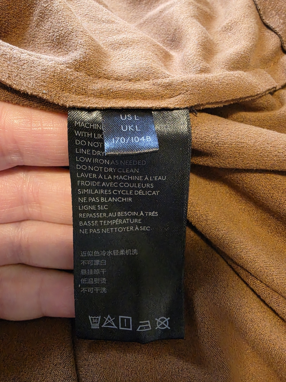 FREE PEOPLE ABBIE VEGAN SUEDE MINI DRESS BROWN SIZE L OVERSIZED BOHO - Picture 13 of 15